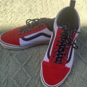 Vans Bold Red and White Sneakers